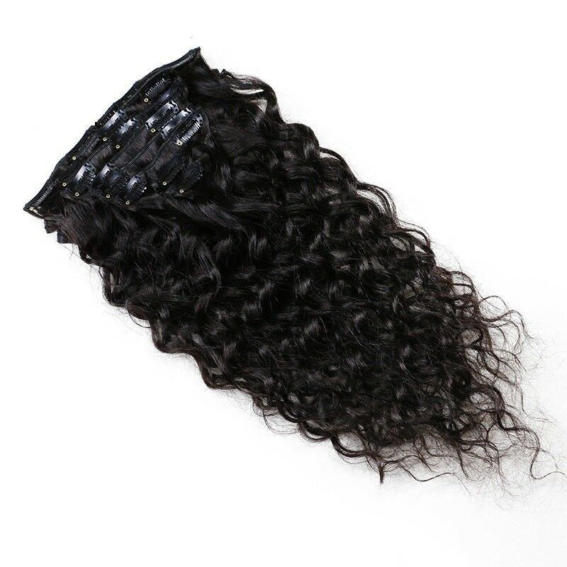 Full Ends Various Colors Clip ins Remy 100% Human Hair Natural Water Wave Lace Clip in Hair Extension